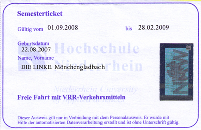 Das Semesterticket von DIE LINKE. Mönchengladbach