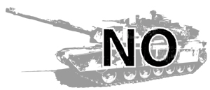 Panzer mit Schriftzug: No